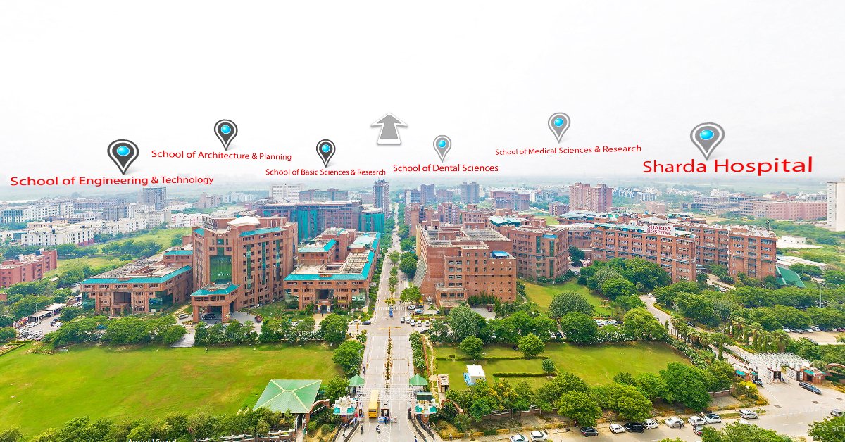 Sharda University campus photographs